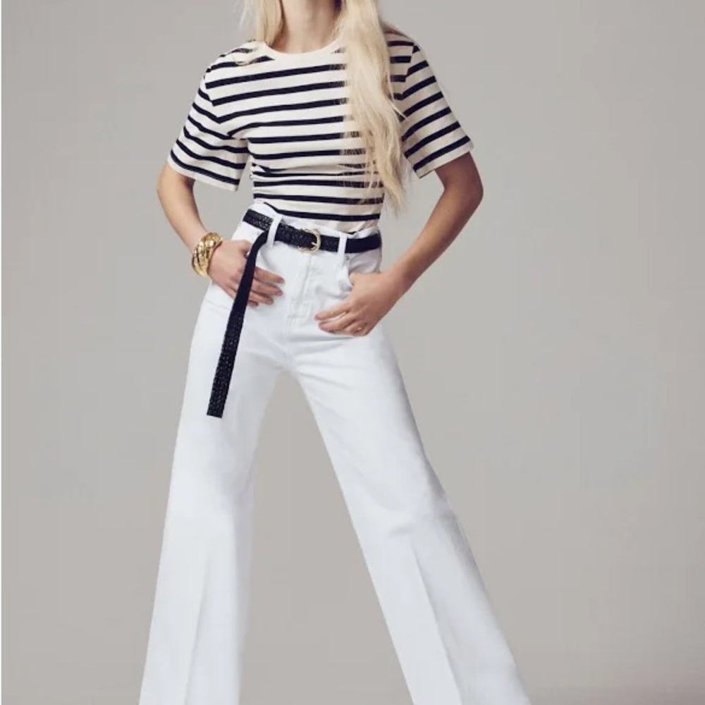 White JCREW trouser jeans 29 Tall Wide-Leg Women Jeans